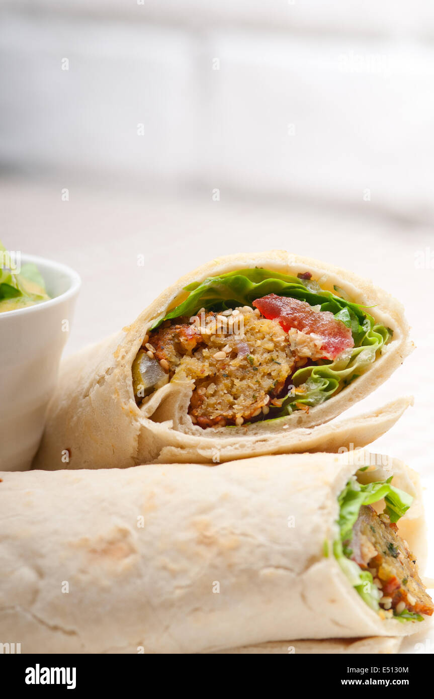 falafel pita bread roll wrap sandwich Stock Photo Alamy