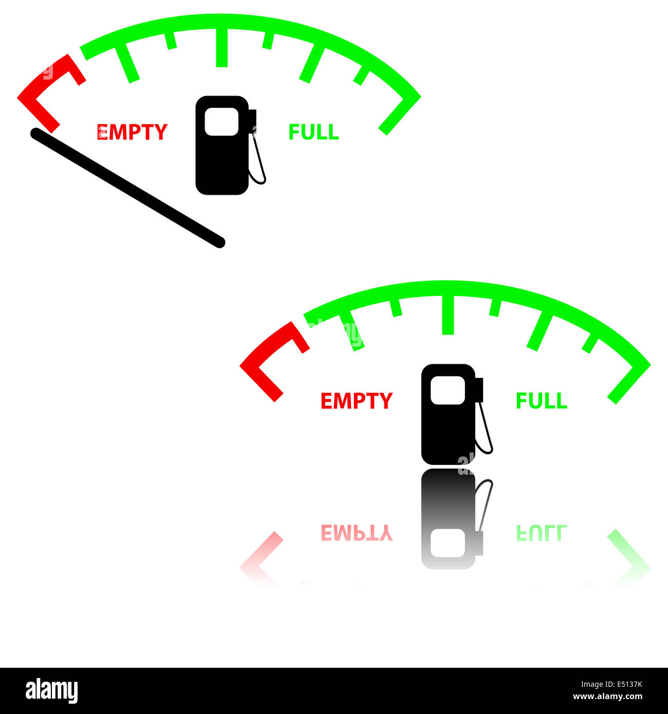 Image of a gas gauge illustration Stock Photo