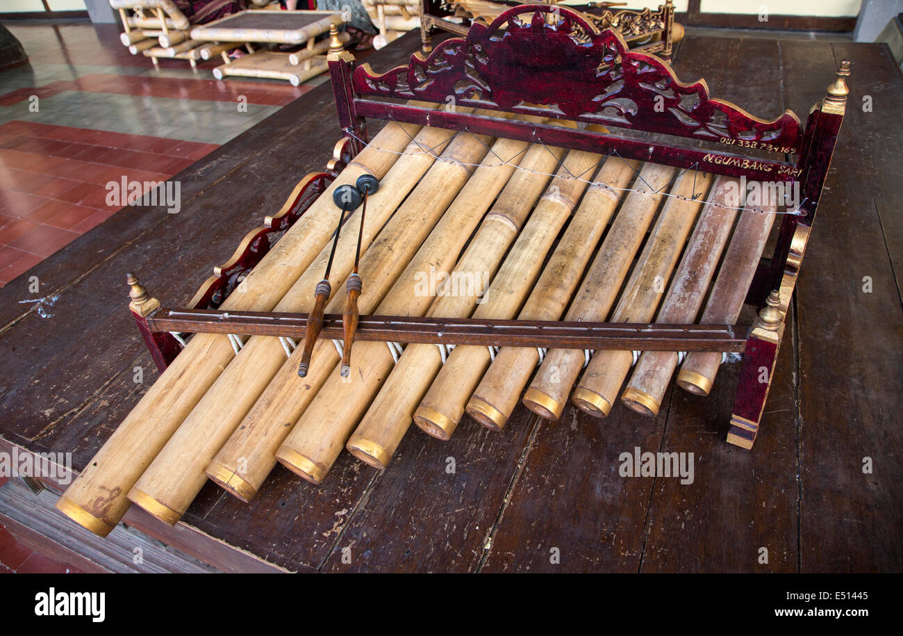 Bali, Indonesia.  Xylophone, Kerta Gosa Museum, Klungkung, Semarapura. Stock Photo