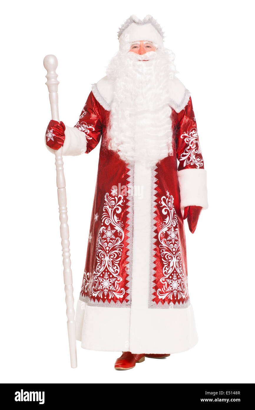 Santa Claus wearing red coat Stock Photo