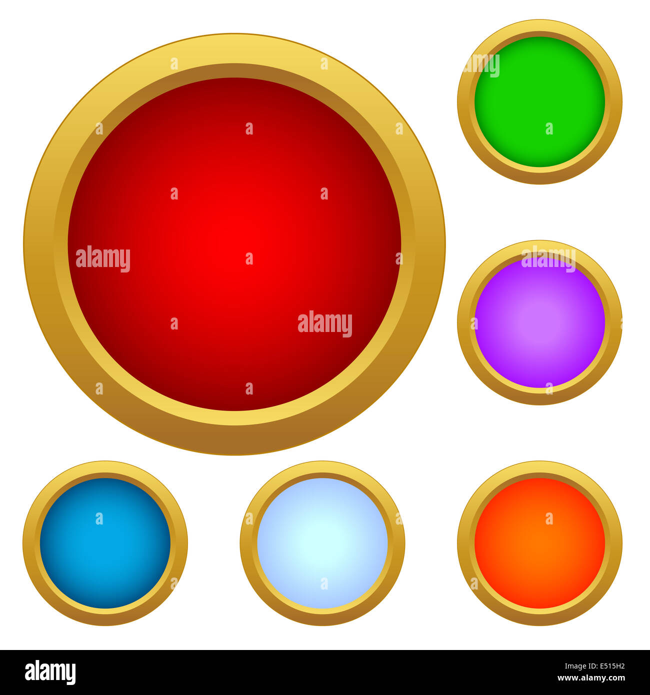 Set of multicolored glass buttons Stock Photo - Alamy