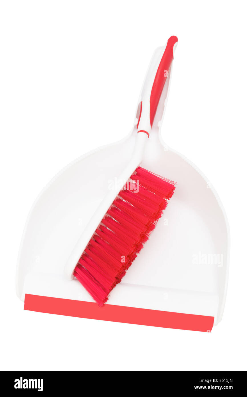 red dustpan and brush Stock Photo Alamy