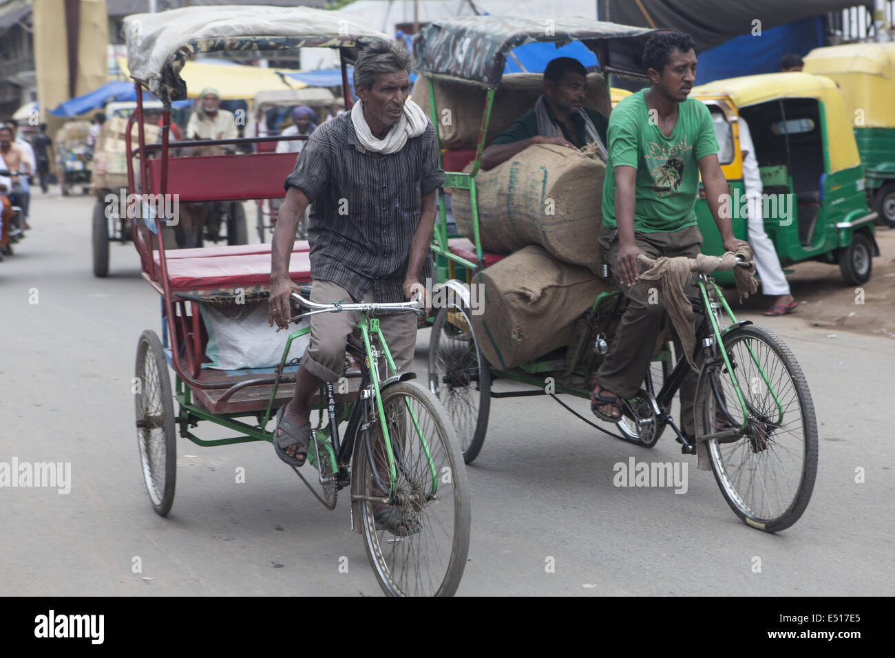 Rickshaw driver, Old-Dehli, India Stock Photo