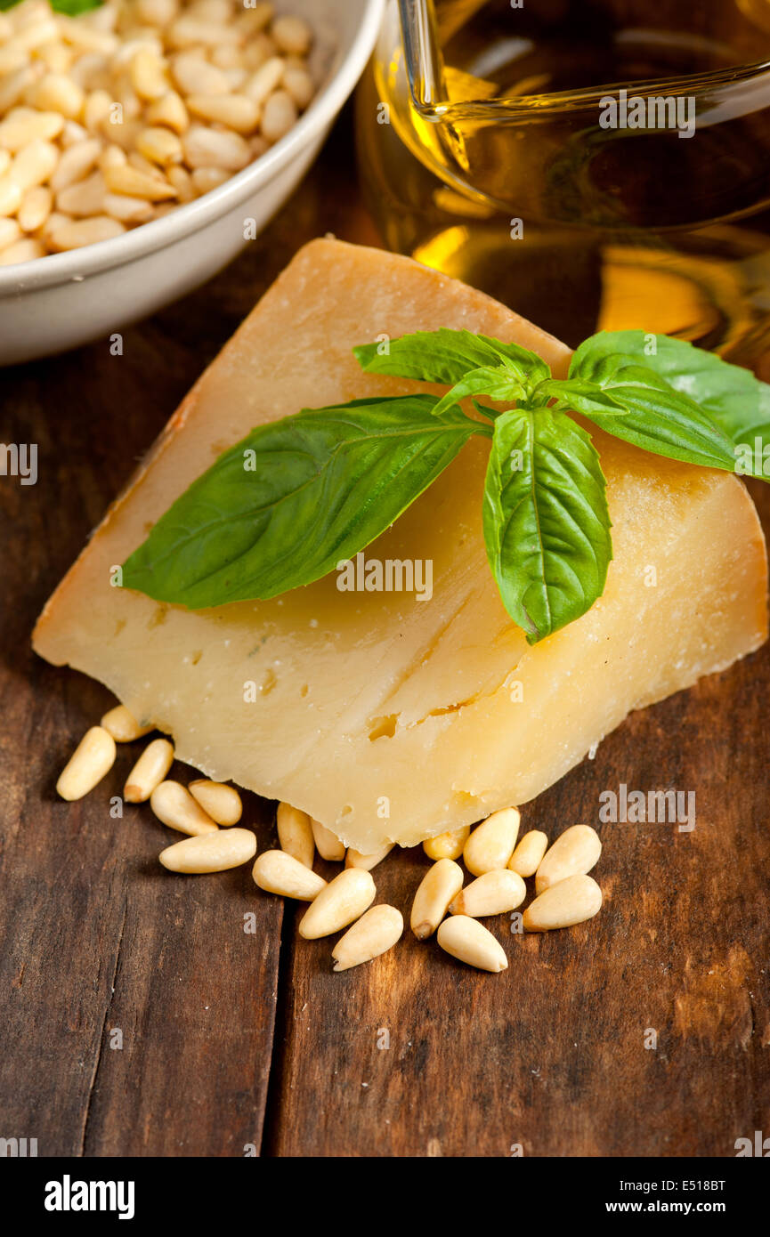 Italian basil pesto ingredients Stock Photo Alamy
