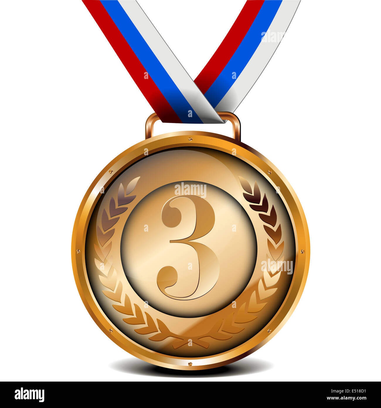 bronze medal with ribbon Stock Photo Alamy