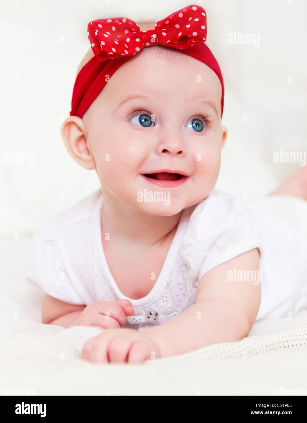 Portrait of the six month old baby indoor stock photo alamy