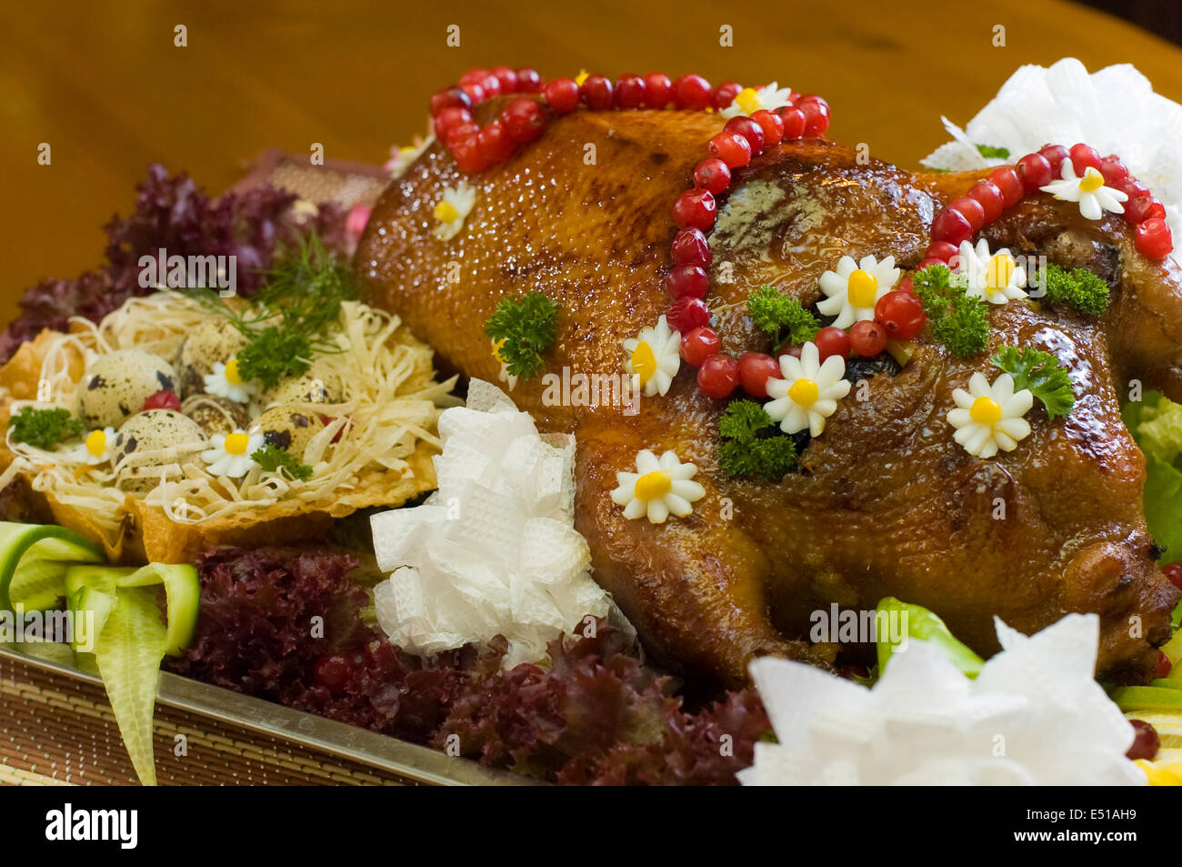 Dish with roast duck and vegetables Stock Photo - Alamy