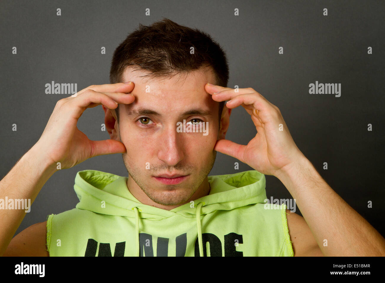 guy in a green jacket Stock Photo Alamy