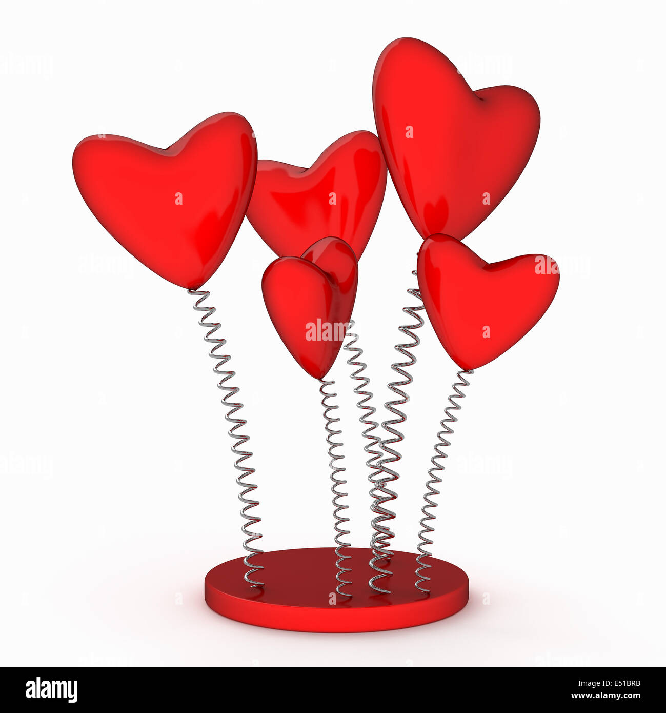 Illustration with a red valentine hearts Stock Photo - Alamy
