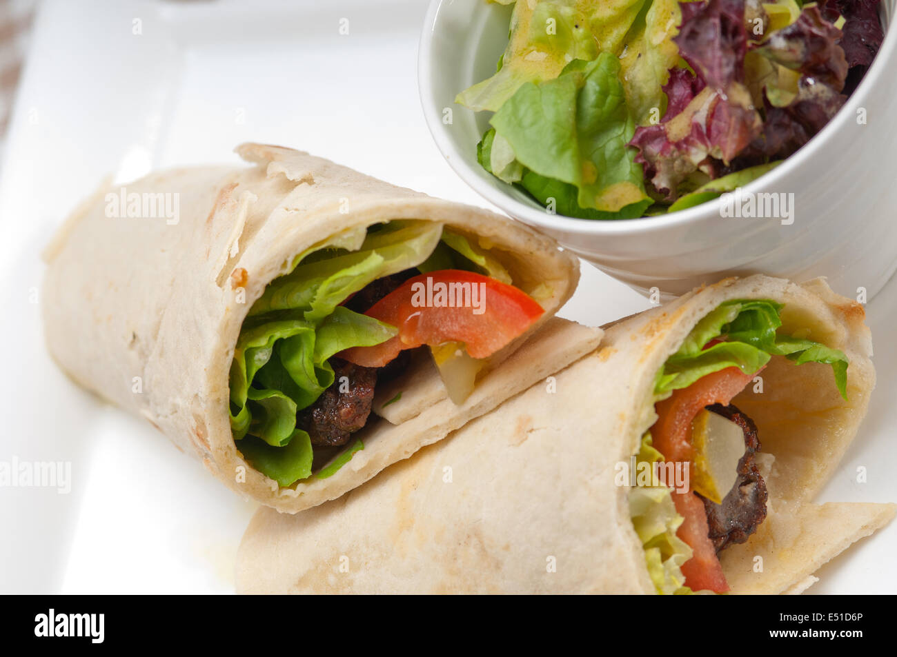 kafta shawarma chicken pita wrap roll sandwich Stock Photo
