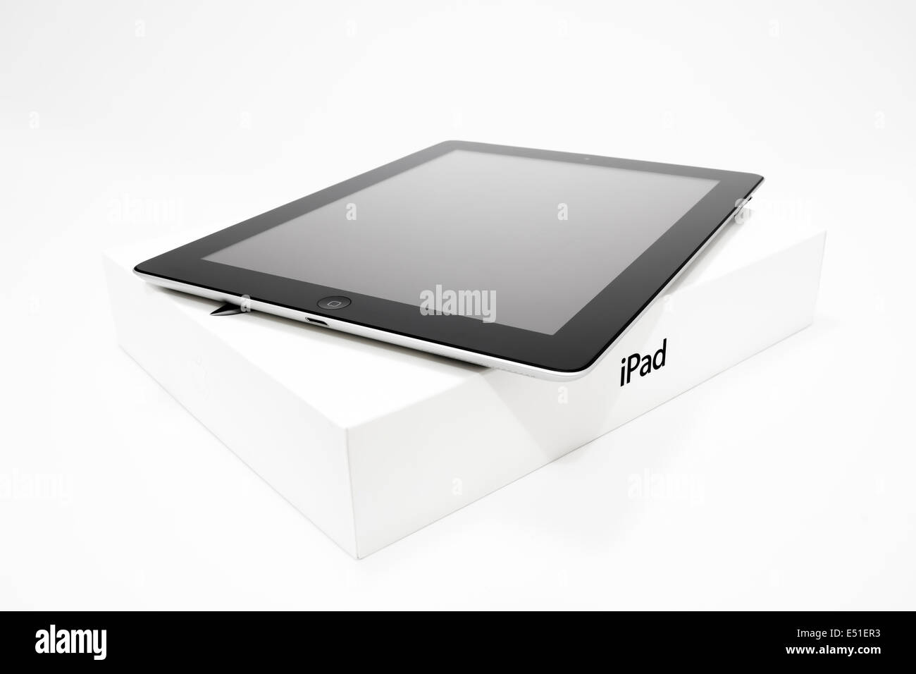 Manila,Philippines - July 17, 2014: Apple Ipad 4th generation with its retail box.The fourth generation iPad maintained the Reti Stock Photo