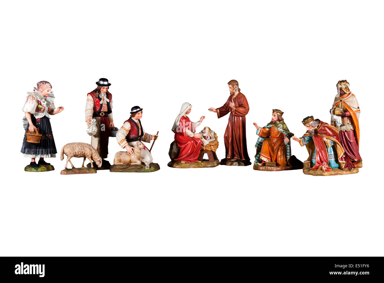 Wooden nativity scene Stock Photo Alamy