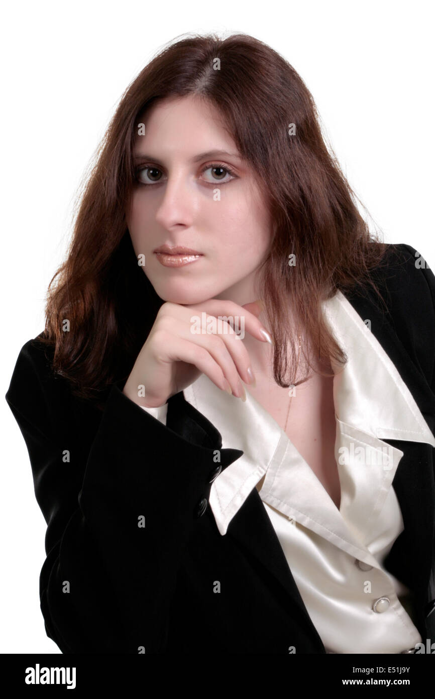 woman posing in business suit Stock Photo - Alamy