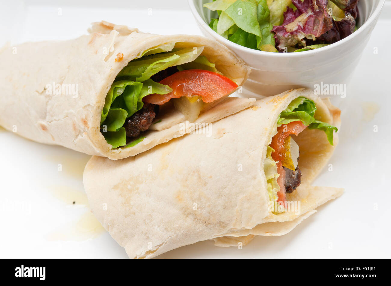 kafta shawarma chicken pita wrap roll sandwich Stock Photo