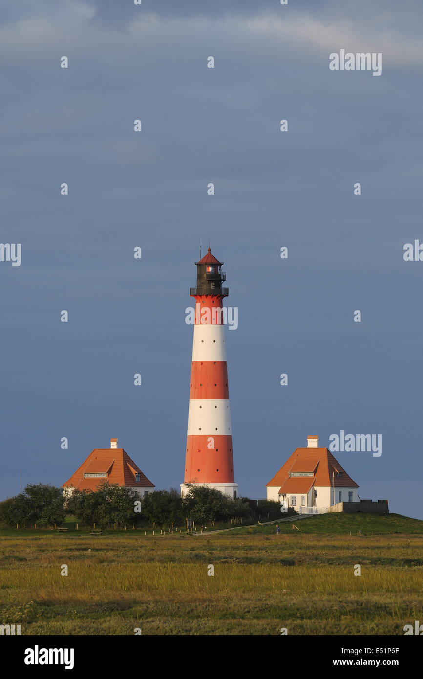 Lighthouse Westerhever, Germany Stock Photo