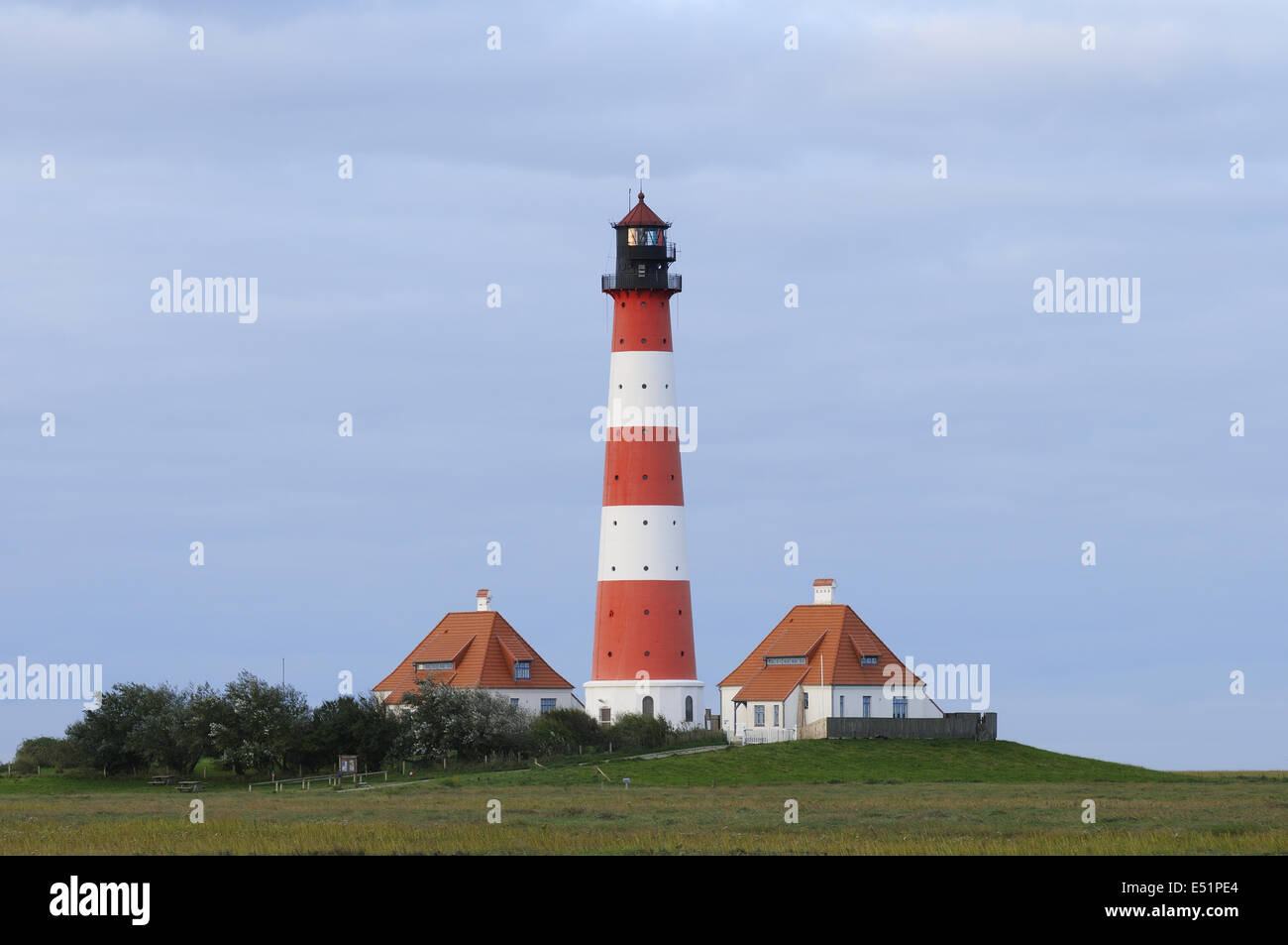 Lighthouse Westerhever, Germany Stock Photo