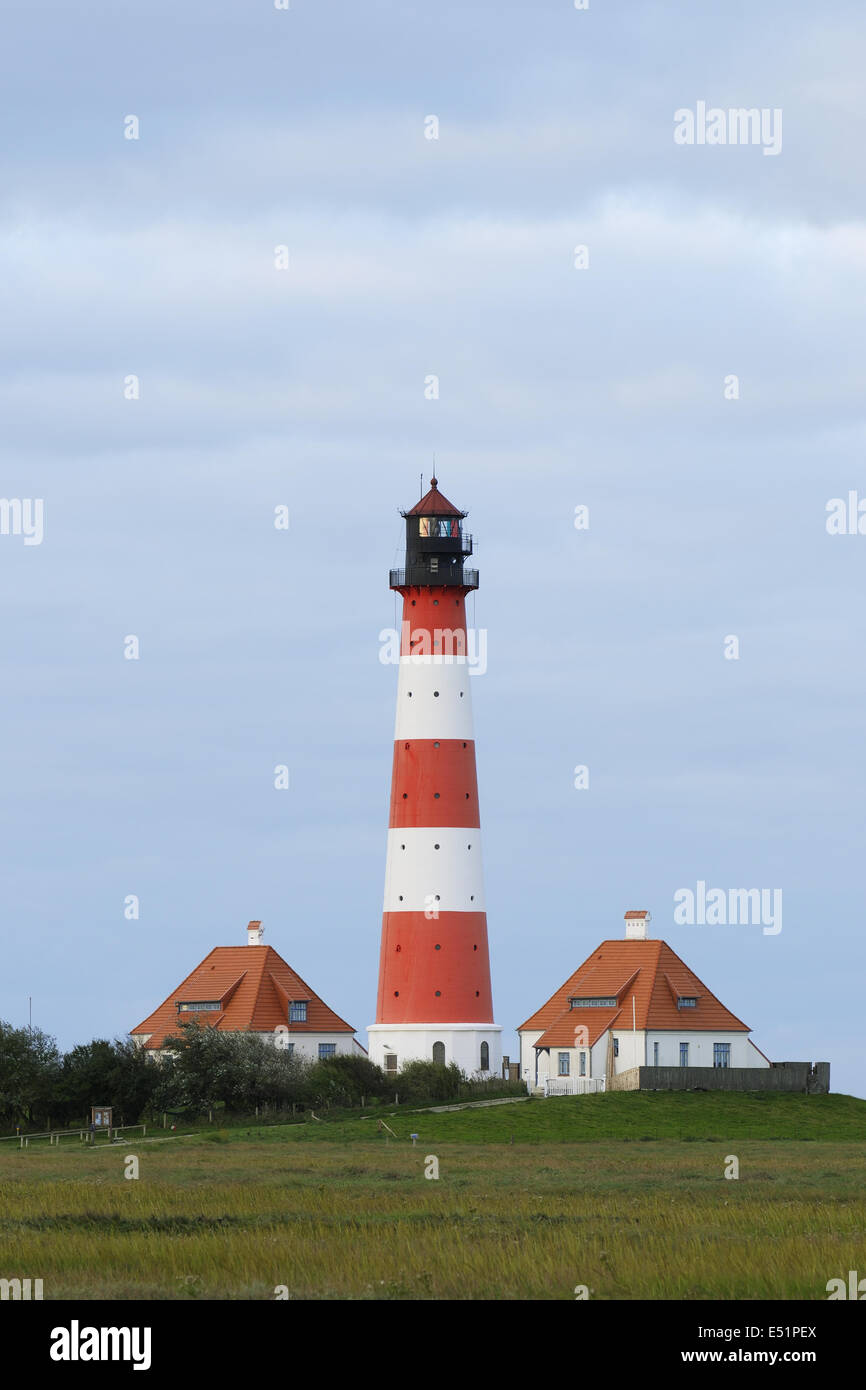 Lighthouse Westerhever, Germany Stock Photo