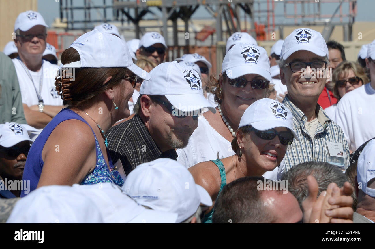 Grandchildren of Jack Northrop attend the Northrop Grumman plant Thursday. 17th July, 2014