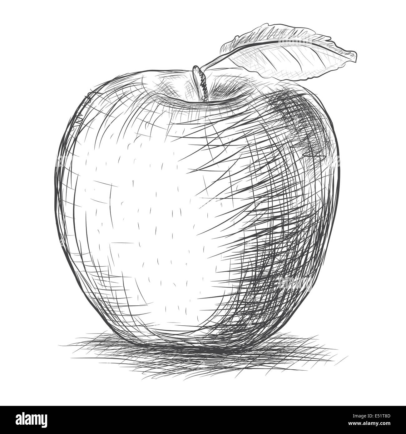 red apple with 2 leaves clipart sketch, op lge 12cm | Flickr