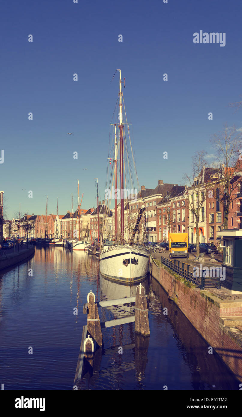 Groningen harbour vintage Stock Photo Alamy