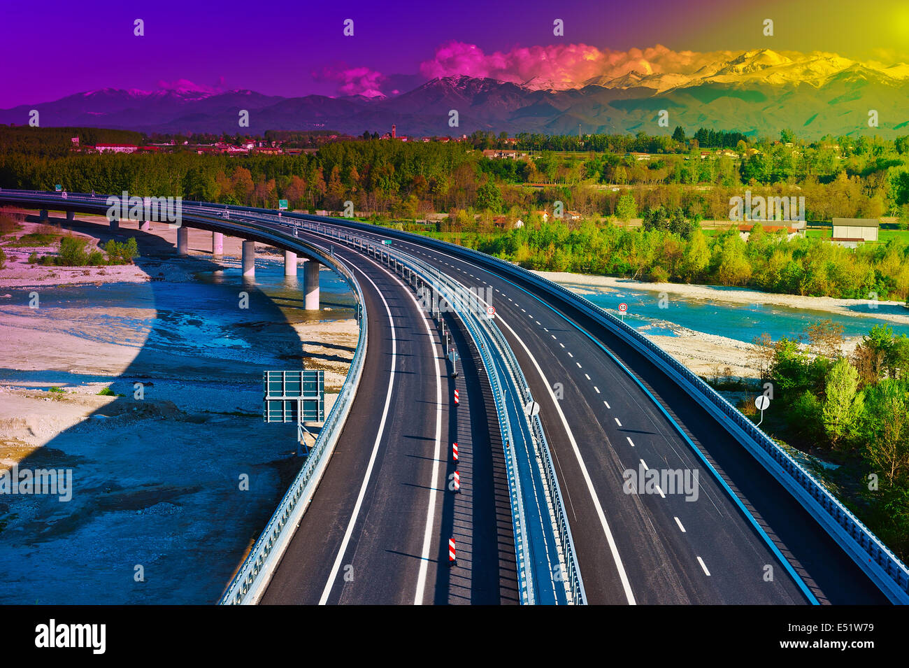 Modern Highway Stock Photo