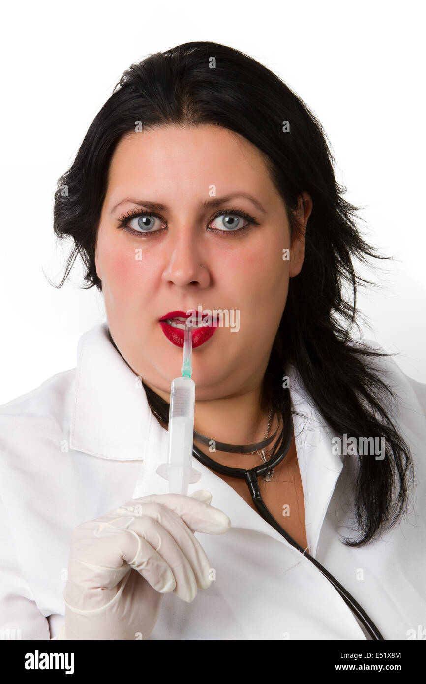 beautiful doctor  in gloves Stock Photo