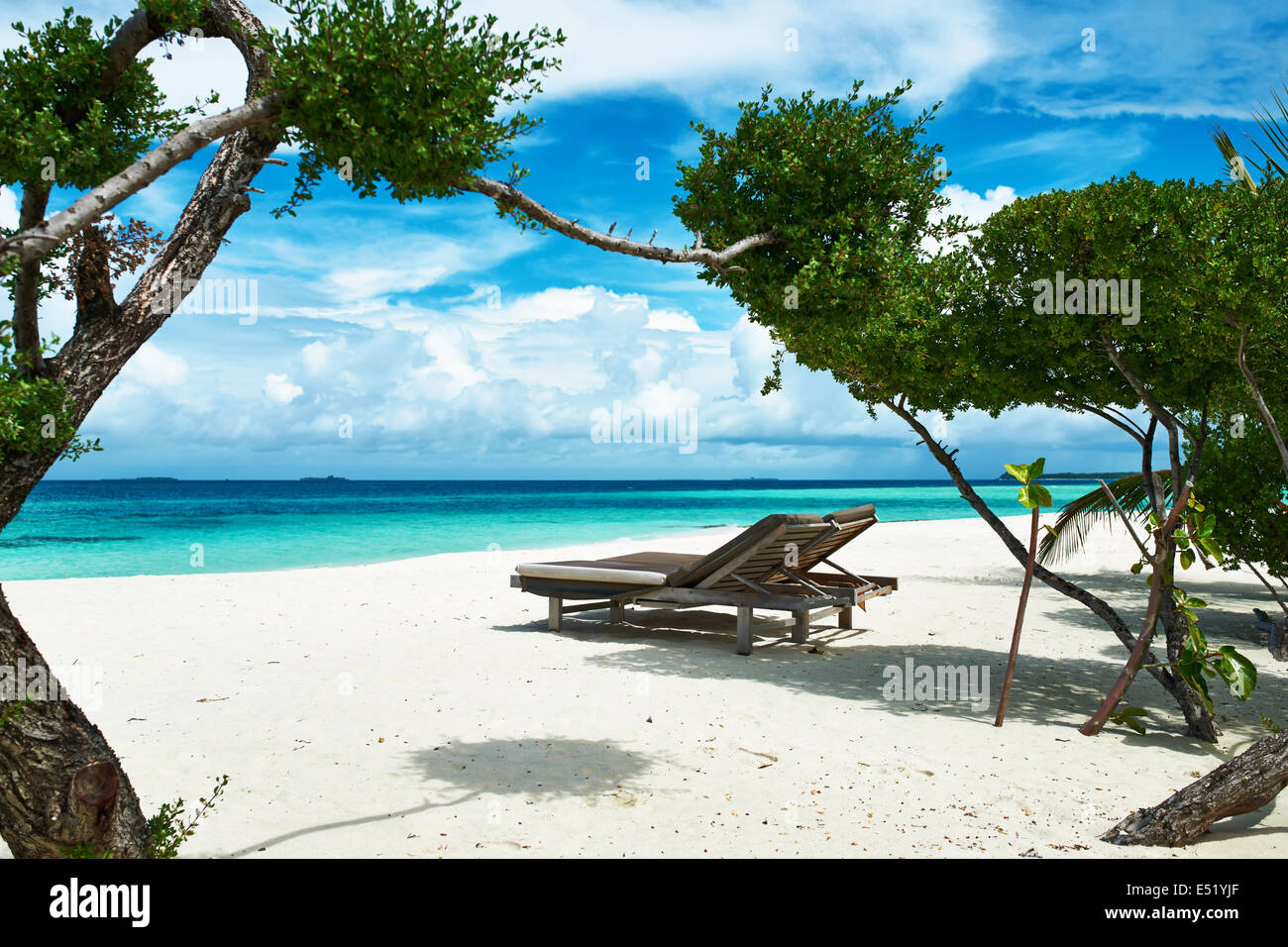 Beautiful beach at Maldives Stock Photo