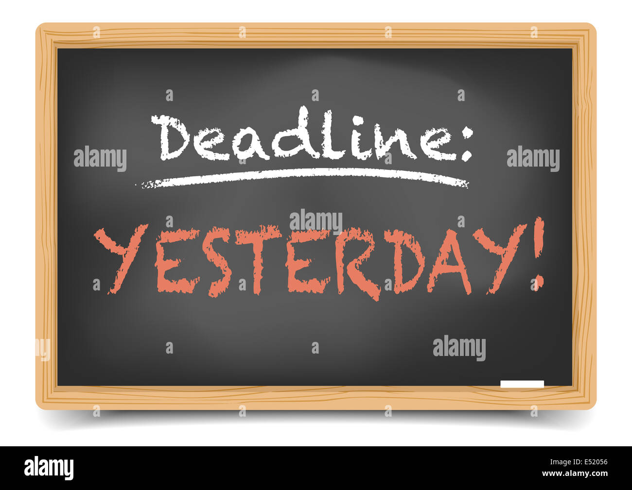 Blackboard Deadline yesterday Stock Photo