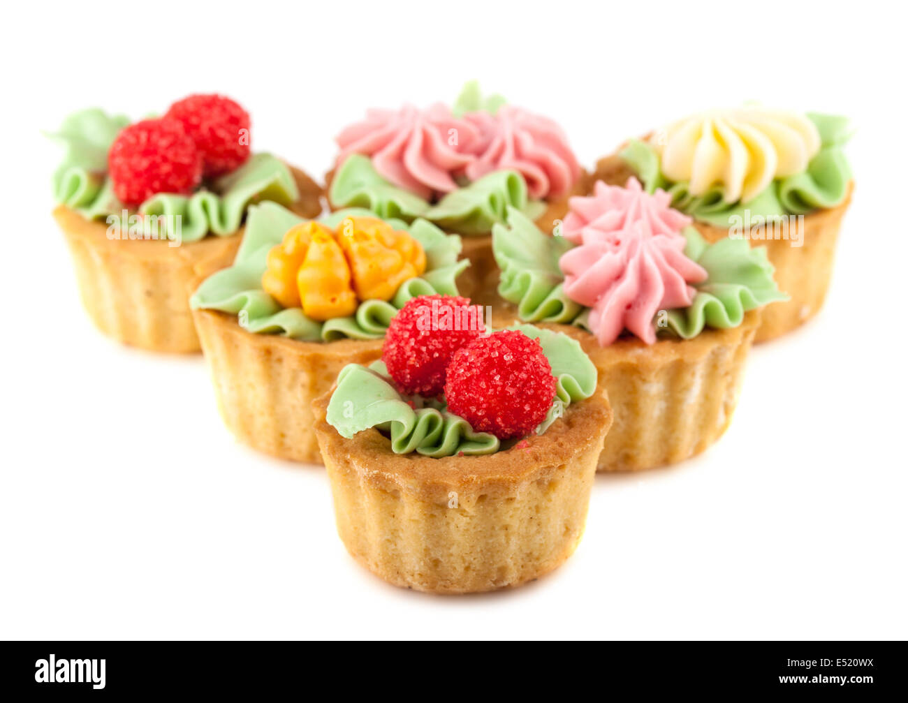 Cakes basket with cream Stock Photo