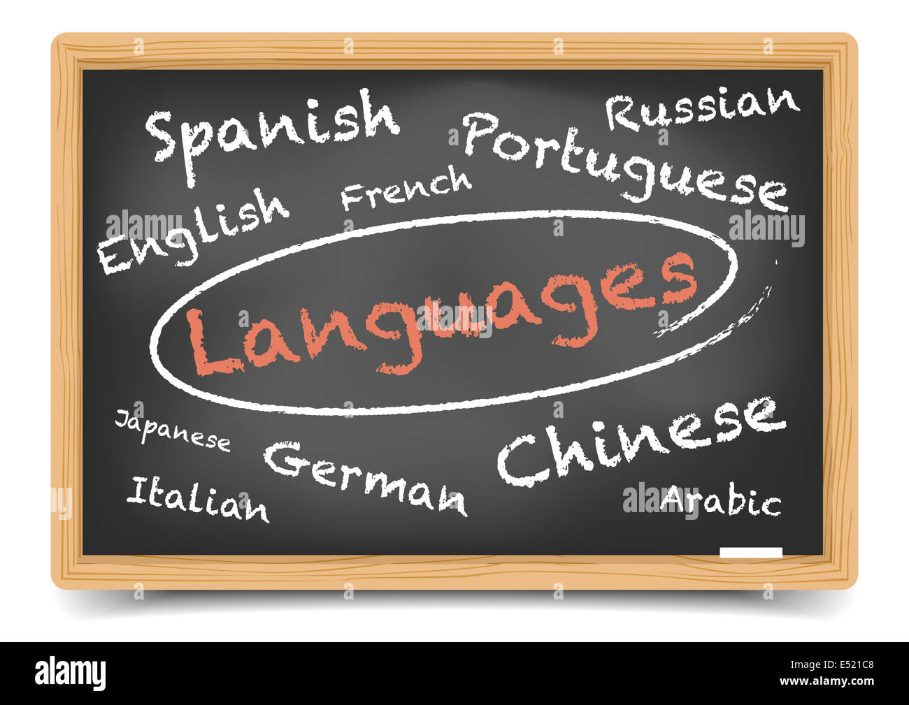 Blackboard Languages Stock Photo