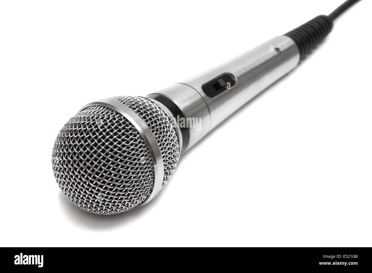 New and metal microphone Stock Photo Alamy