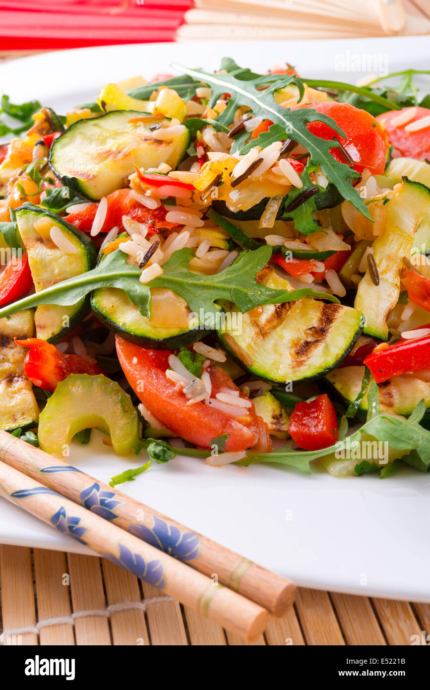 vegetables vegetarian with wild rice Stock Photo Alamy