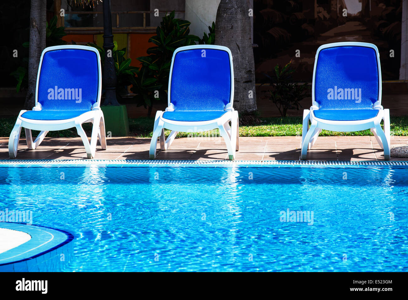 chairs by the pool Stock Photo Alamy