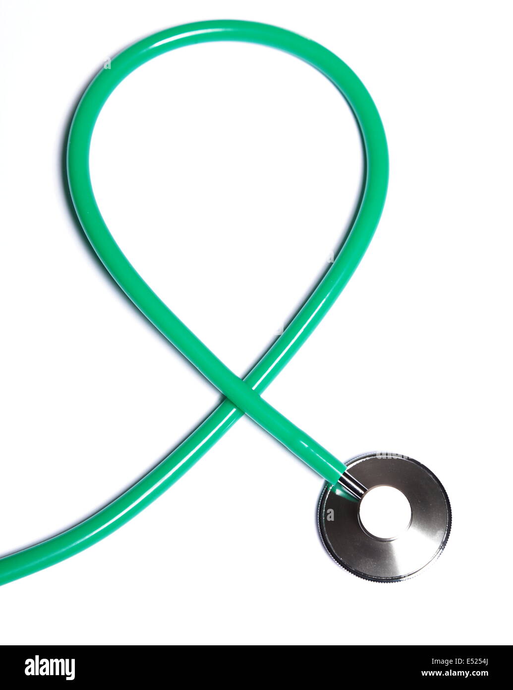 Green stethoscope isolated on white Stock Photo Alamy