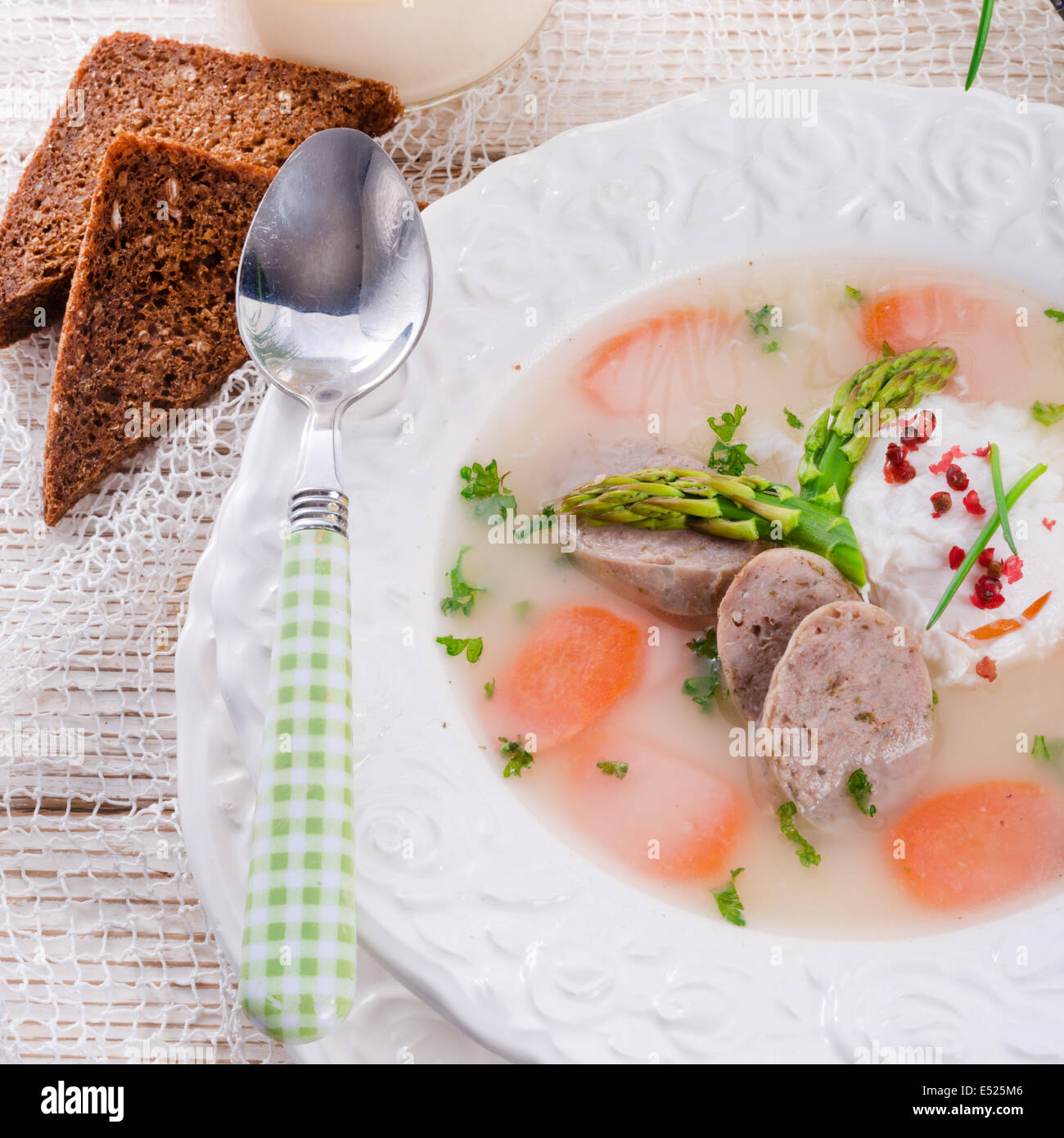 polish white borscht Stock Photo Alamy
