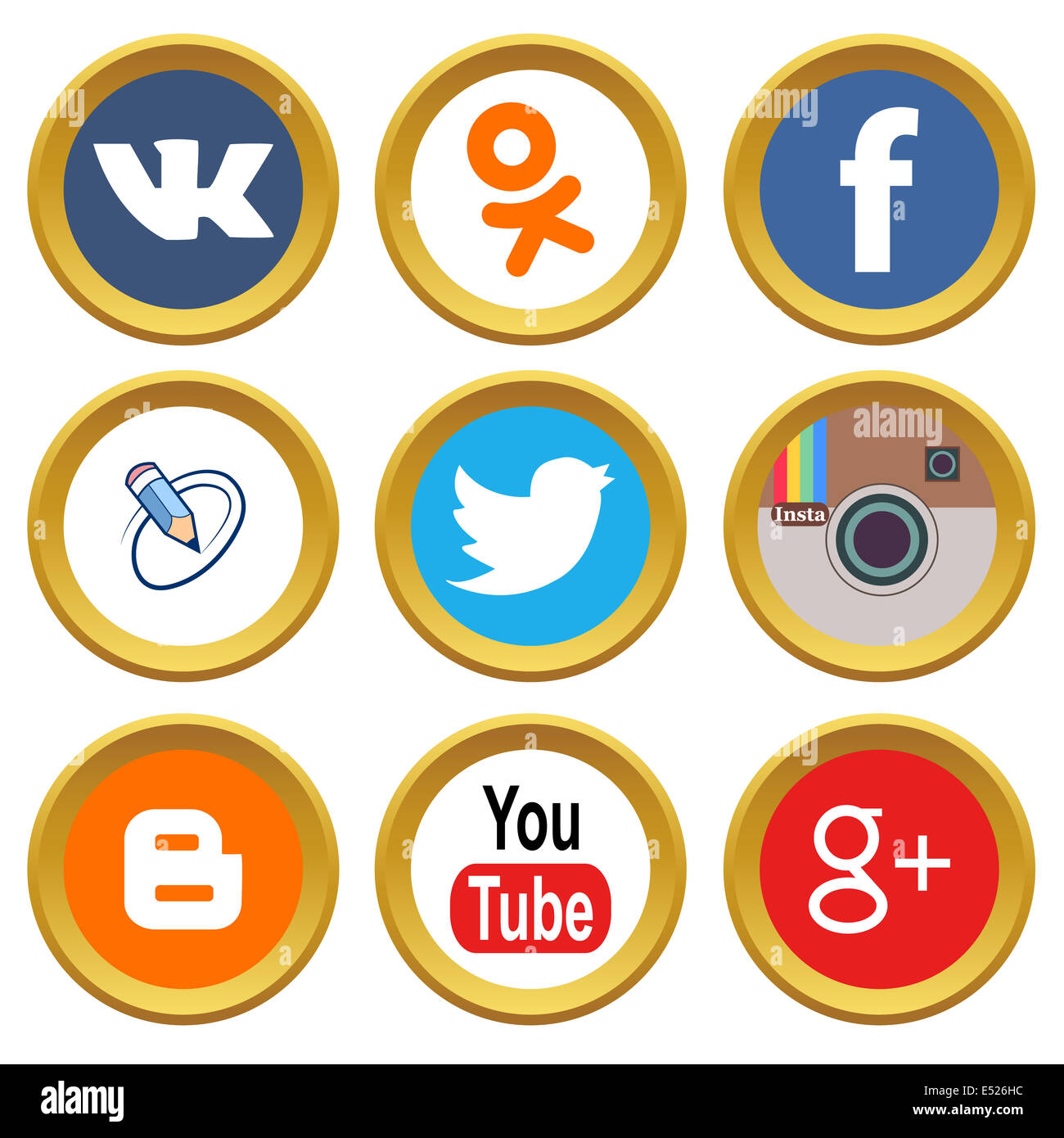 Social media icons circle hi-res stock photography and images - Alamy