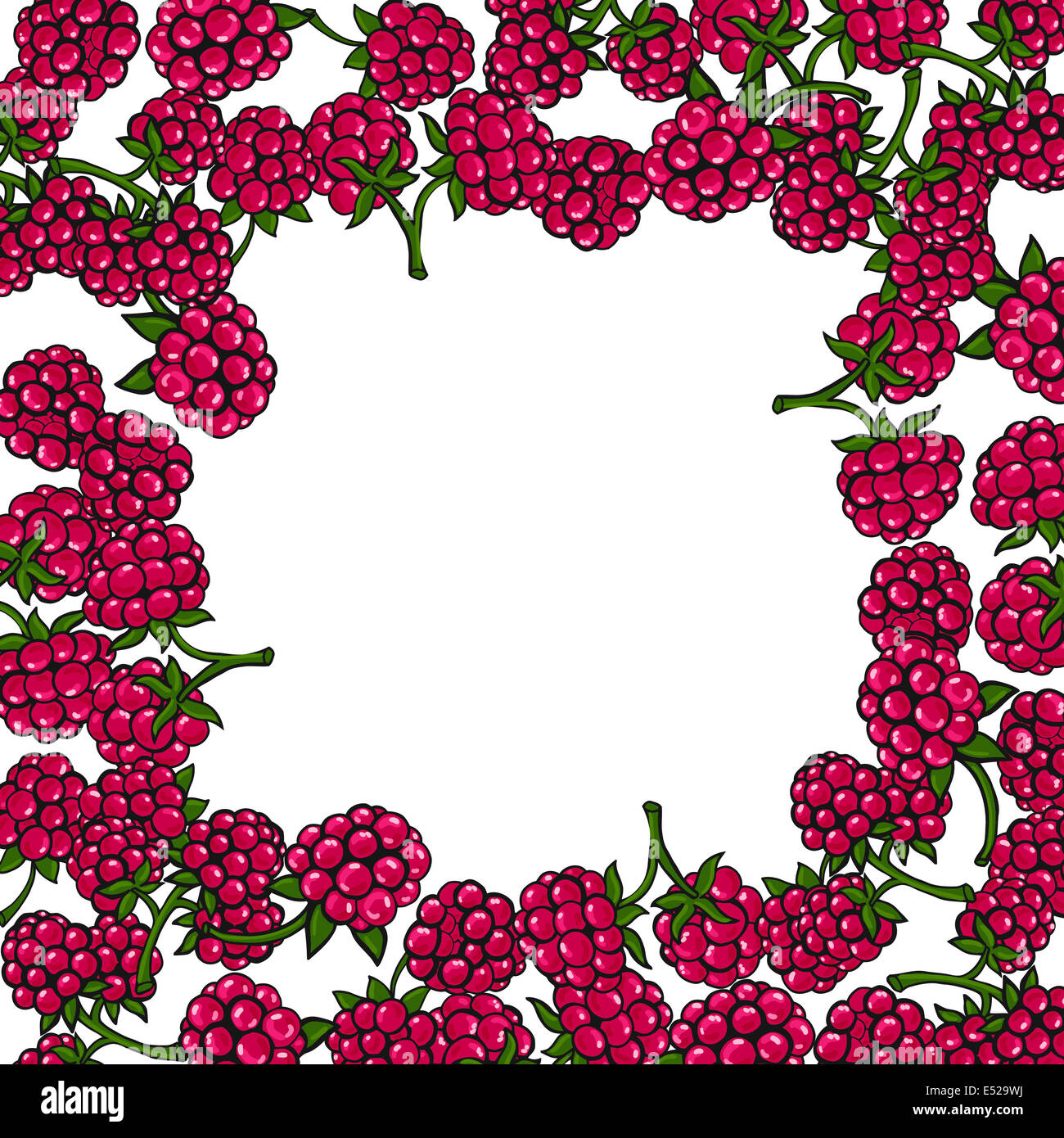 vector background, frame of raspberries and place for your text Stock ...