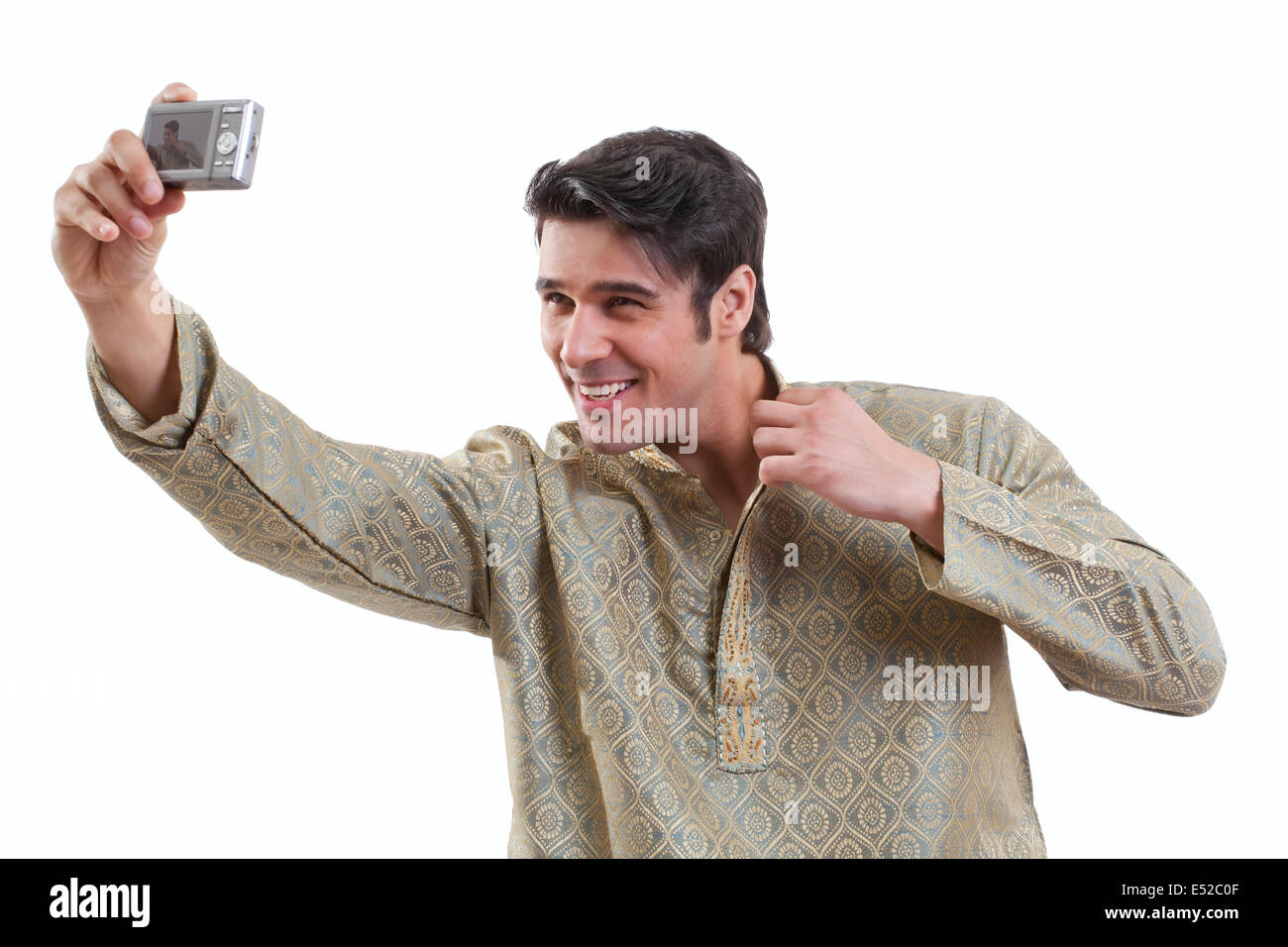 Bengali man taking a self portrait Stock Photo