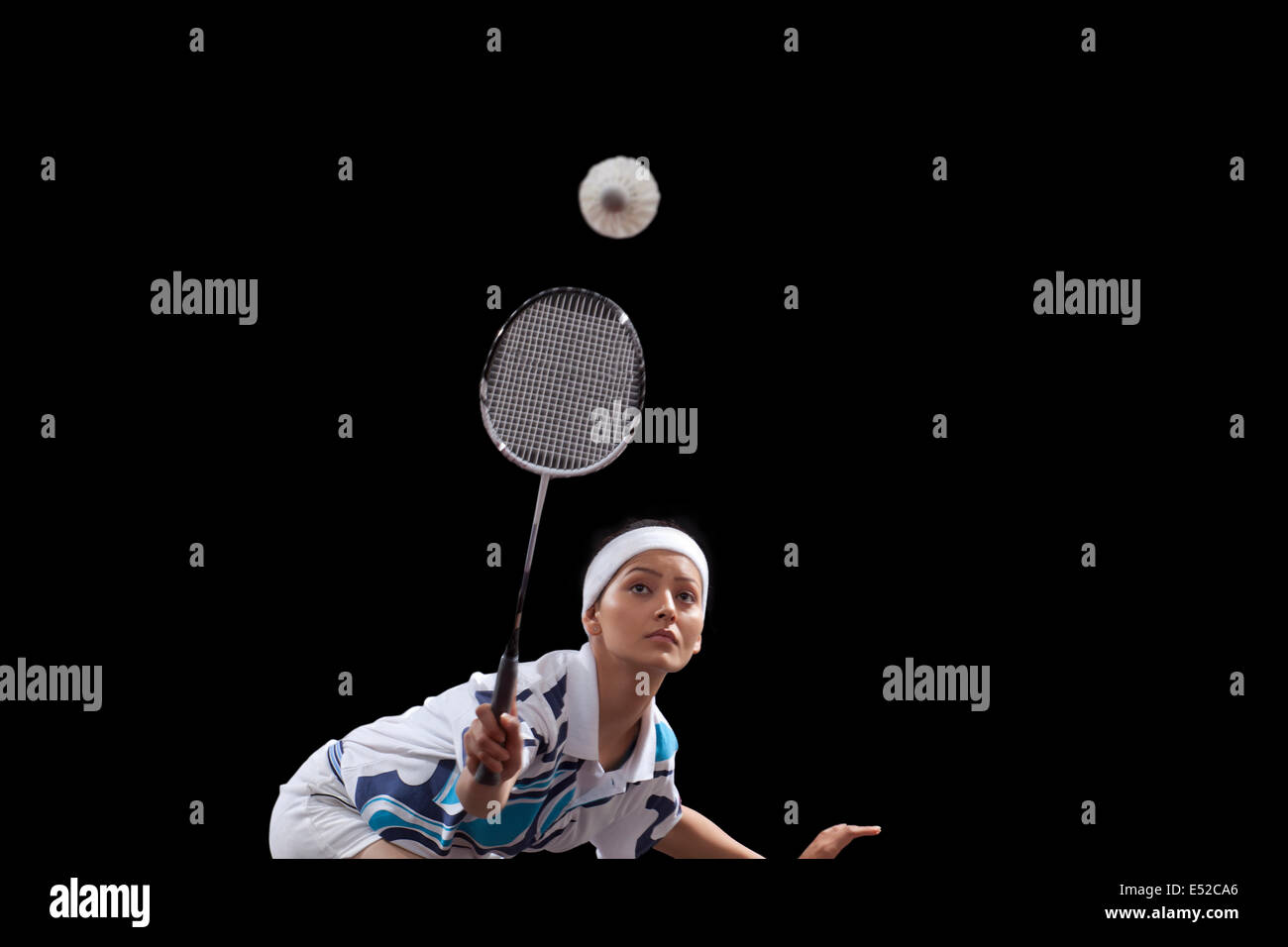 Badminton racket shuttlecock hitting hires stock photography and