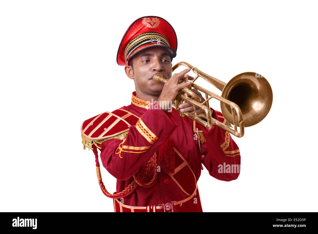 Bandmaster playing on a trumpet Stock Photo - Alamy