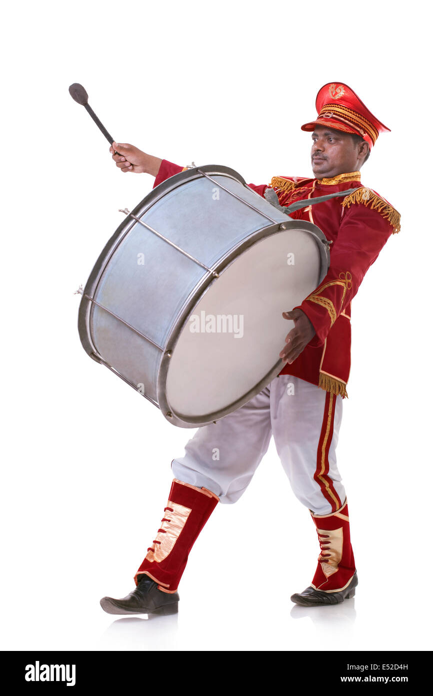 Bandmaster playing the drums Stock Photo Alamy
