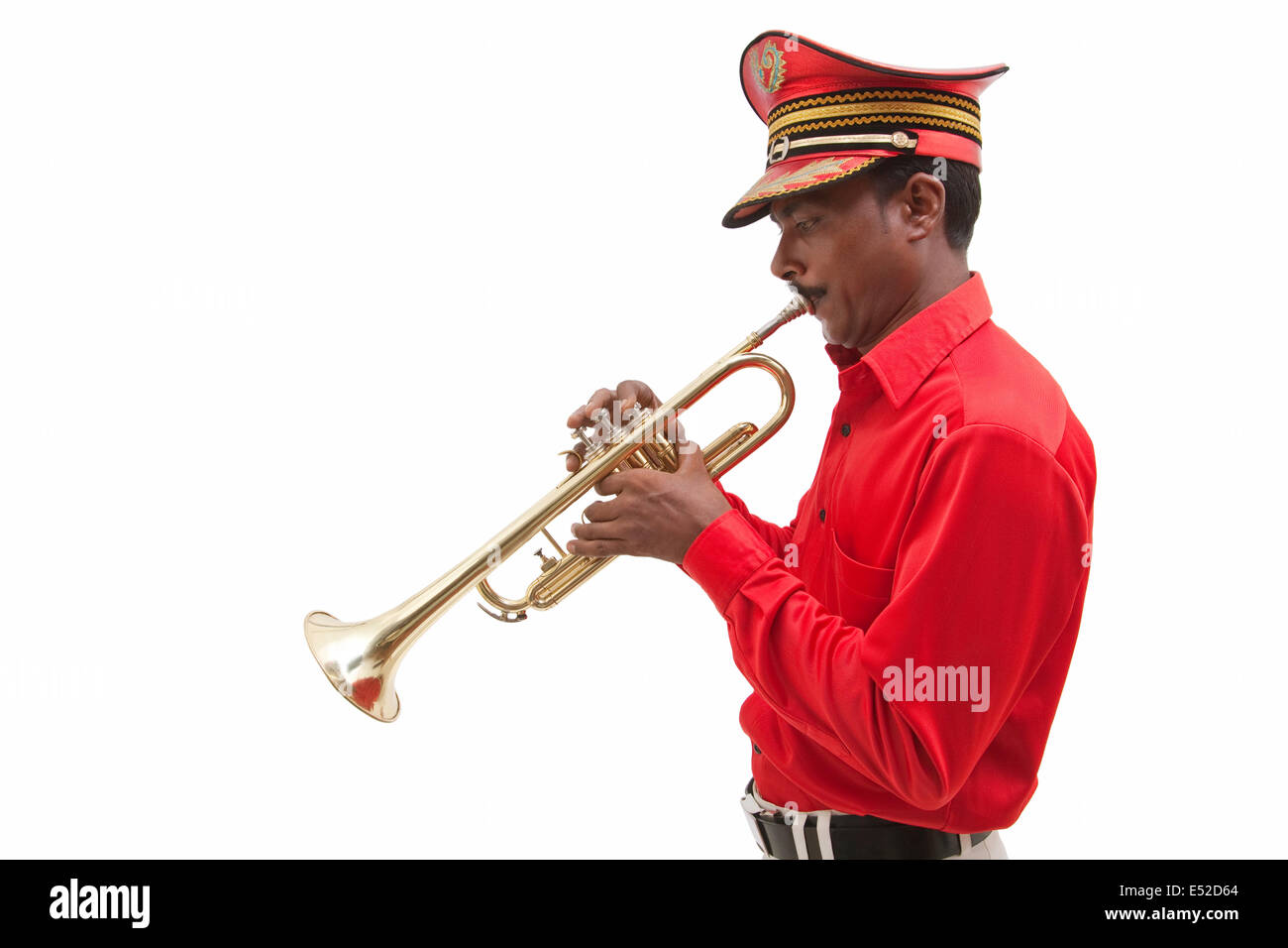 Bandmaster playing on a trumpet Stock Photo - Alamy