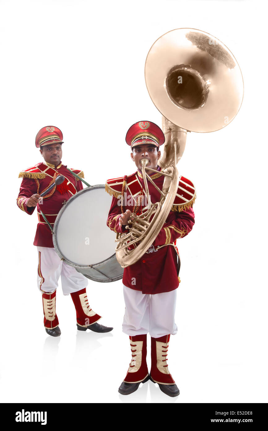 Portrait of bandwalas with instruments Stock Photo