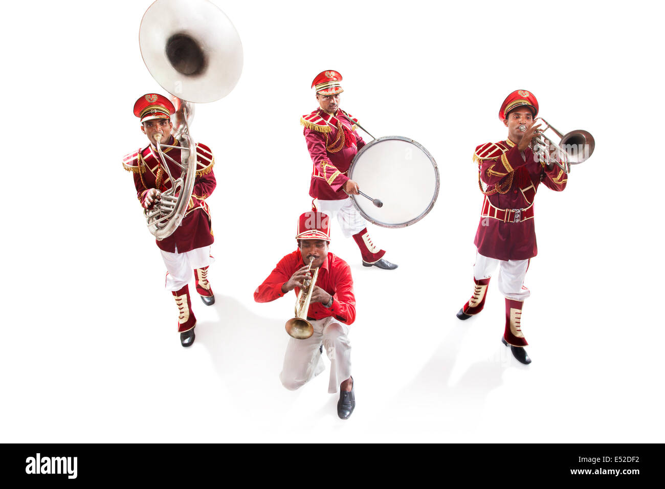 Bandwalas playing on their instruments Stock Photo