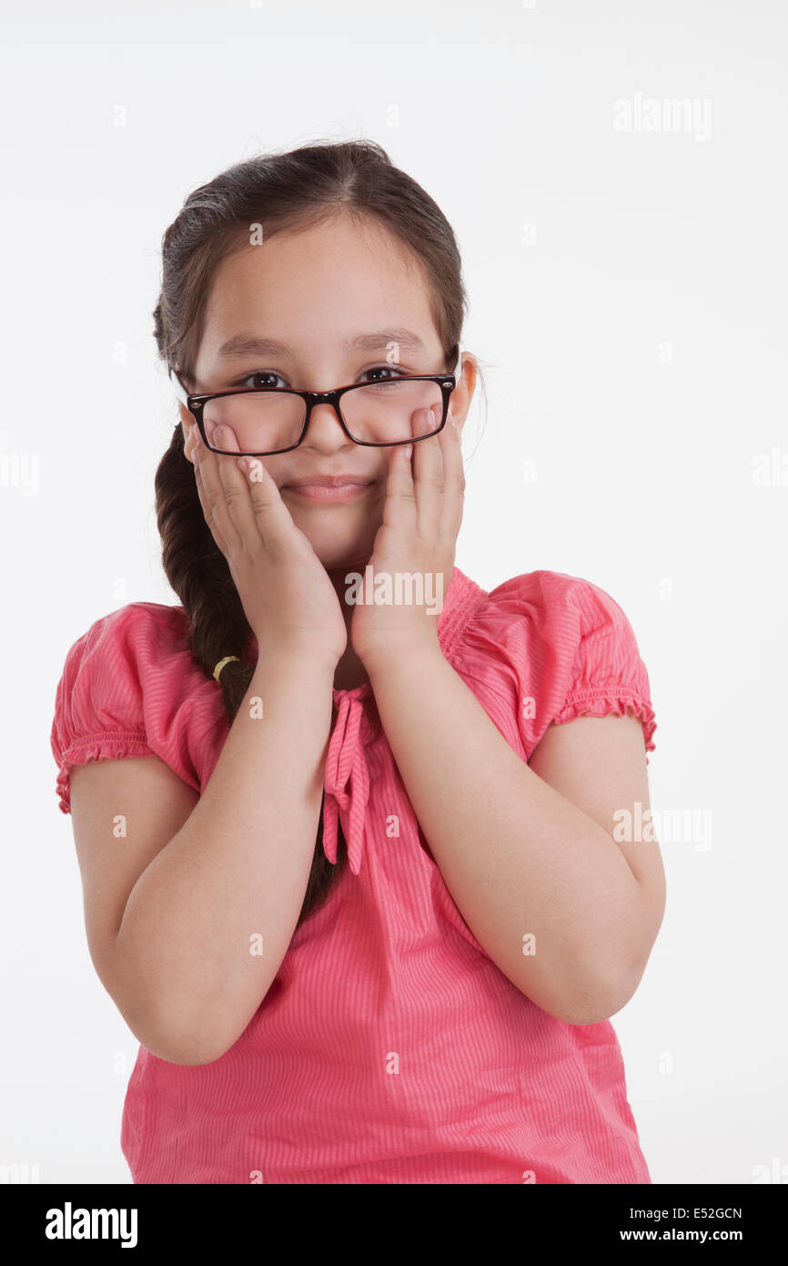 Portrait of little girl with spectacles Stock Photo