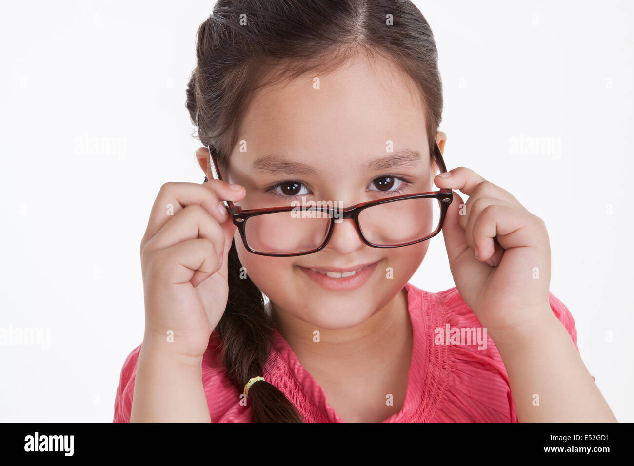 Portrait of little girl with spectacles Stock Photo Alamy