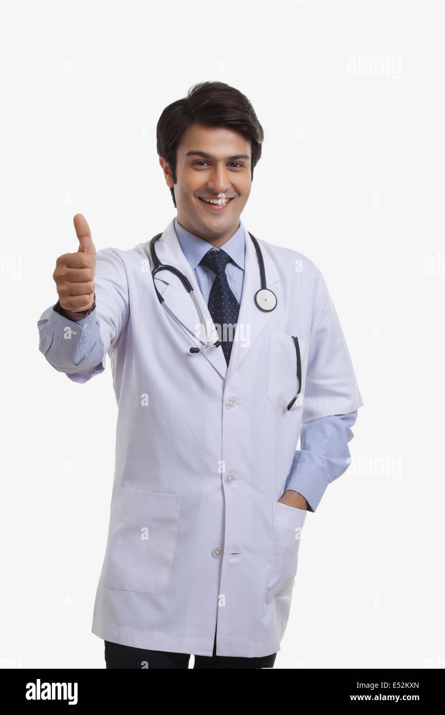 Thumbs up young indian doctor hi-res stock photography and images - Alamy