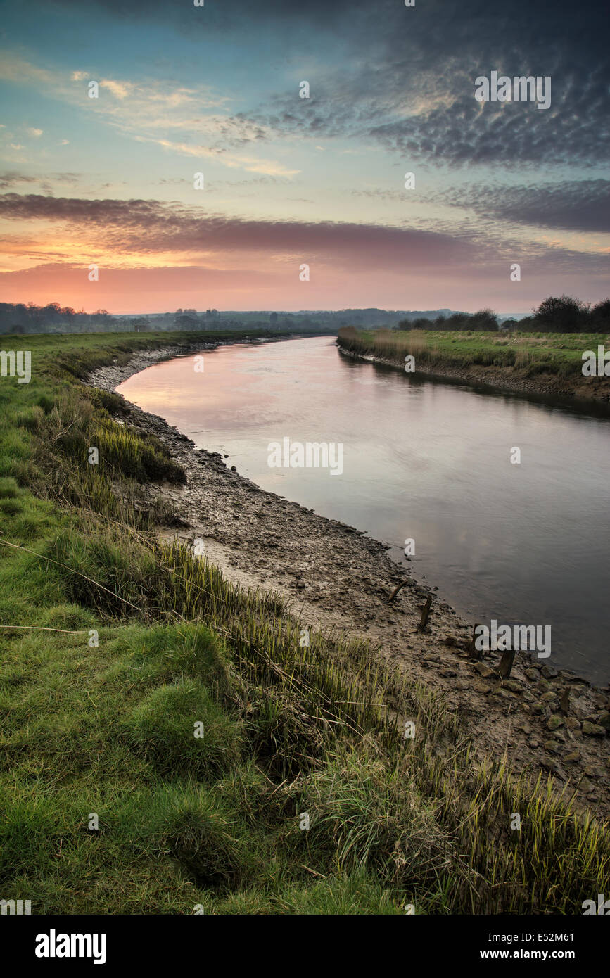 Beautiful sunrise reflected in the river hi-res stock photography and ...