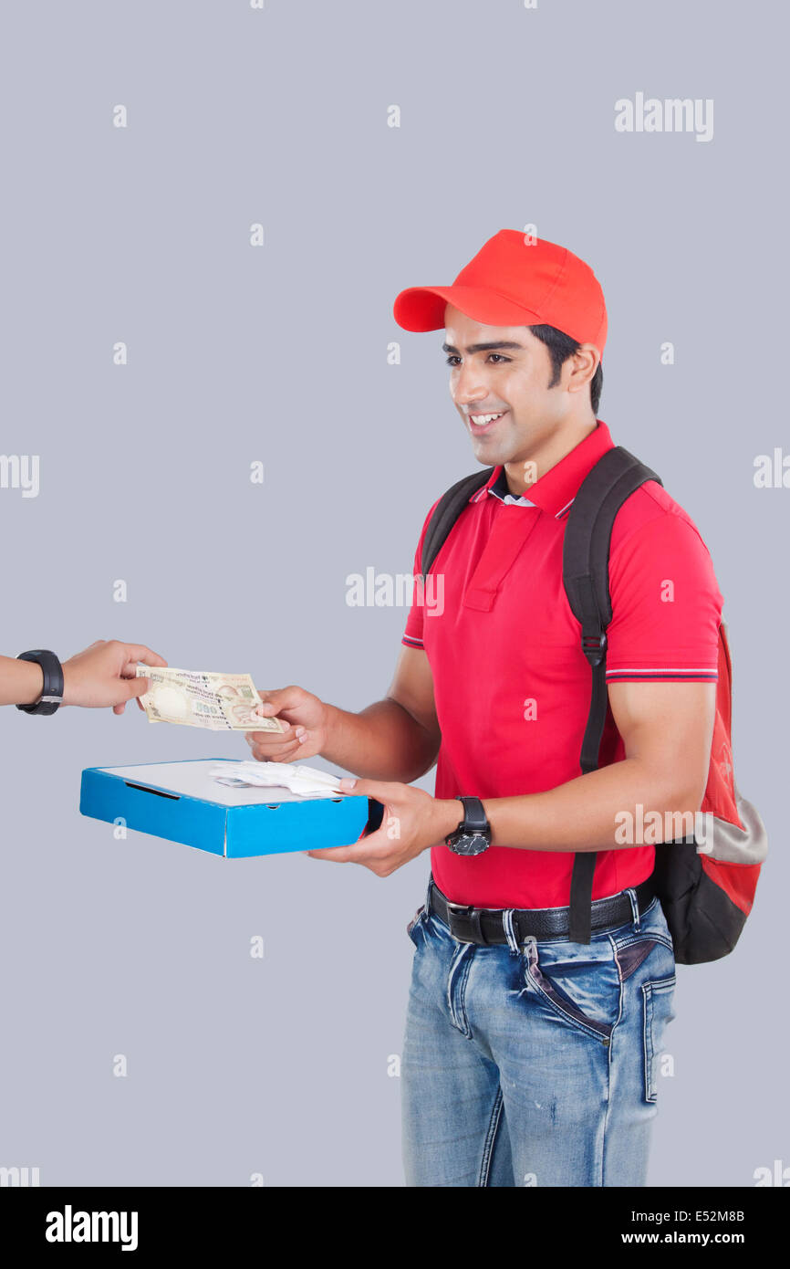 Pizza delivery man hires stock photography and images Alamy