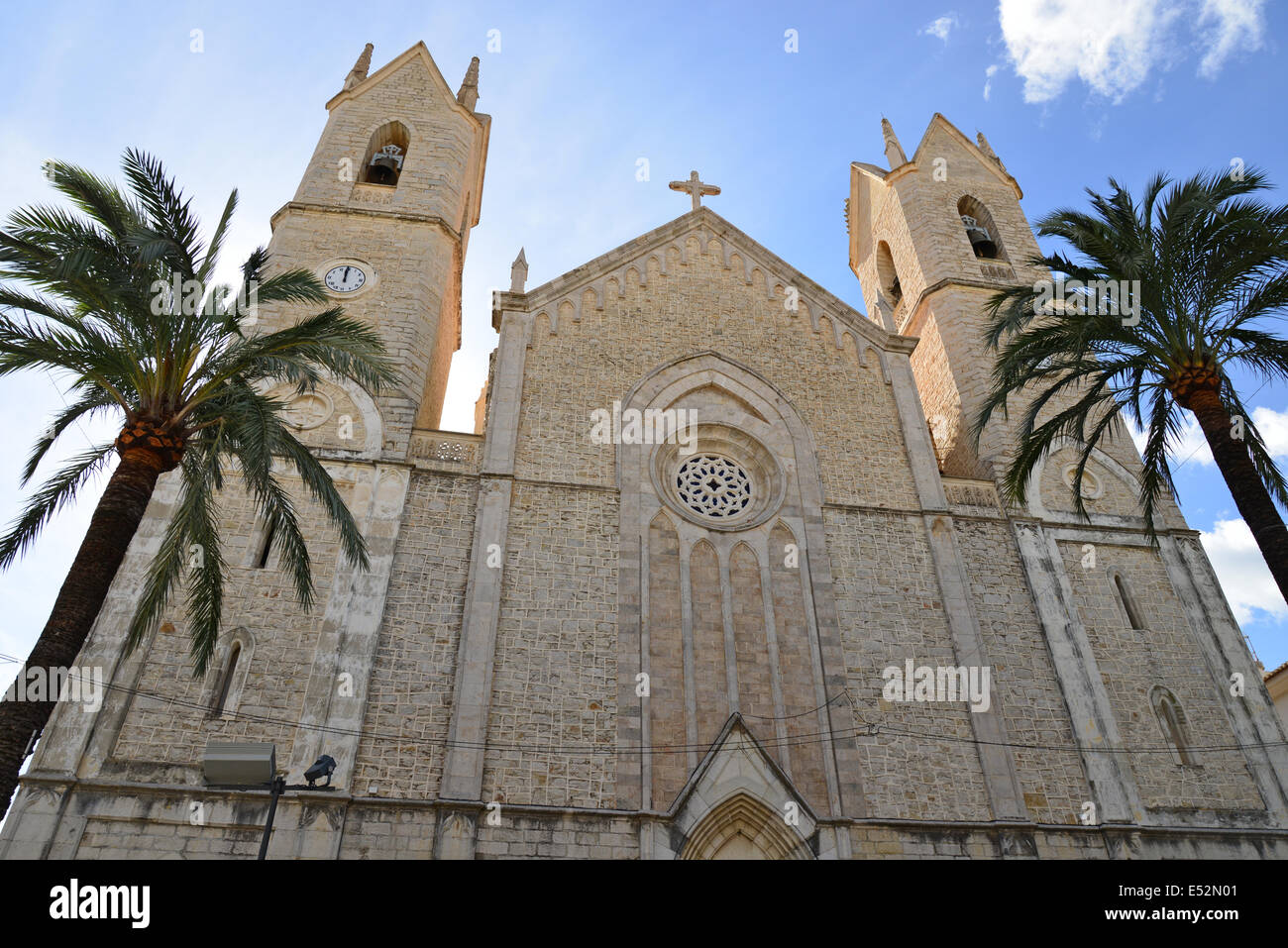 Cathedral of the Pure Mother Mary (Catedral de la Marina) Placa del Rei Jaume I, Benissa, Alicante Province, Kingdom of Spain Stock Photo